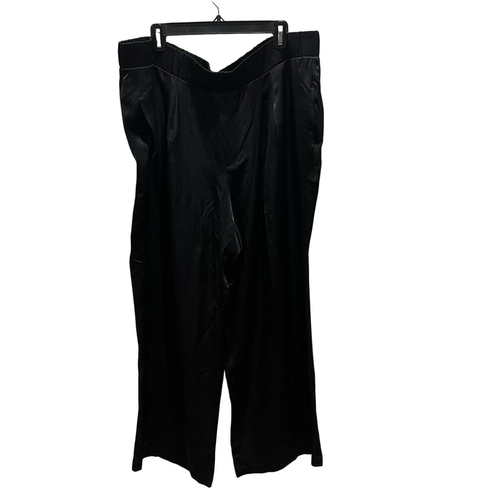 Me by Jennie Garth Women's Pants Sz 2XP Petite Satin Pant Black A655281